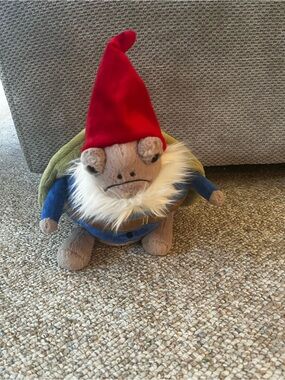 Jellycat turtle with gnome costume Red Hat and Blue Coat